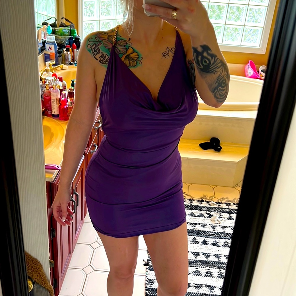 Purple Mini Dress - Size M - Picture 1 of 4